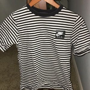 Nike black and white striped shirt